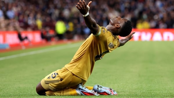 BIRMINGHAM, ENGLAND - AUGUST 31: Marc Guehi of Crystal Palace celebrates scoring his team's second goal during the Premier League match between Aston Villa and Crystal Palace at Villa Park on August 31, 2025 in Birmingham, England. (Photo by Alex Livesey/