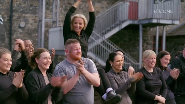 The Traitors Ireland contestants during the barrell challenge