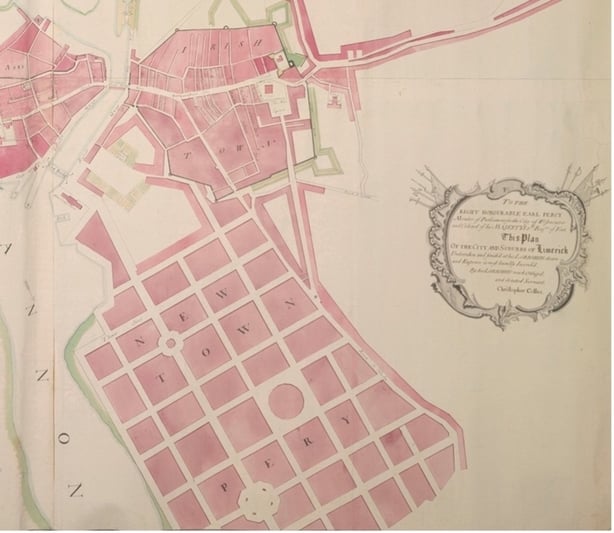 Plan of the City and Suburbs of Limerick' by Christopher Colles 1769