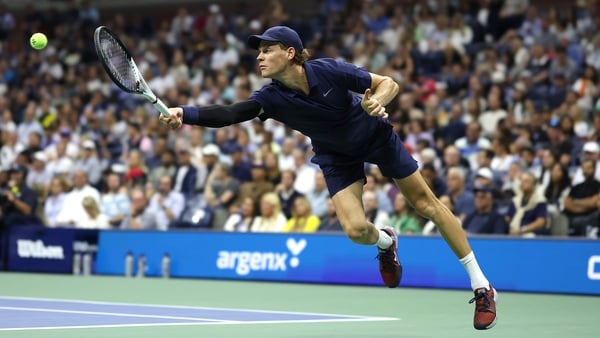 Jannik Sinner of Italy returns against Alexander Bublik of Kazakhstan during their Men's Singles Fourth Round match on Day Nine of the 2025 US Open at USTA Billie Jean King National Tennis Center on September 1, 2025 in the Flushing neighborhood of the Qu
