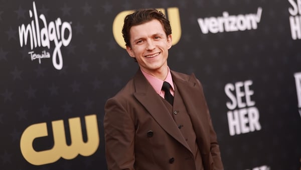 Tom Holland pictured on the red carpet at the Critics Choice Awards