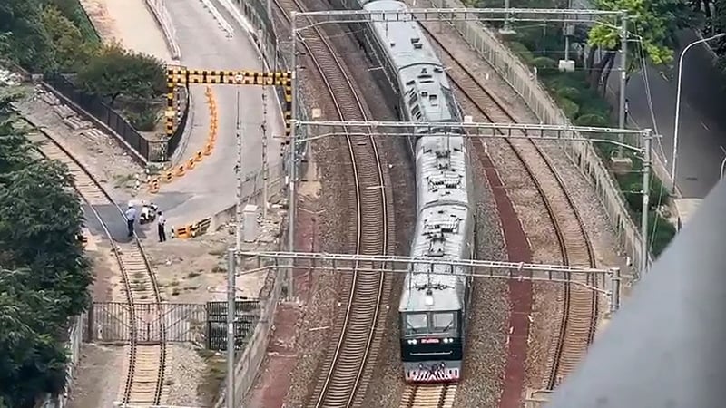 Kim Jong Un's armoured train was spotted by a Reuters witness arriving in Beijing