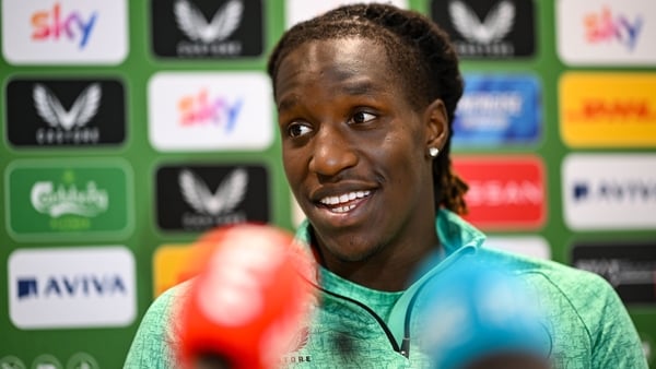 2 September 2025; Bosun Lawal during a Republic of Ireland media conference at the FAI National Training Centre in Abbotstown, Dublin. Photo by Stephen McCarthy/Sportsfile