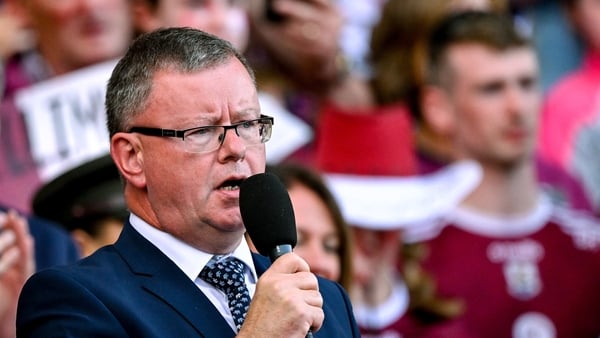 Camogie President Brian Molloy after the Glen Dimplex All-Ireland Senior Camogie Championship final match between Cork and Galway at Croke Park in Dublin.