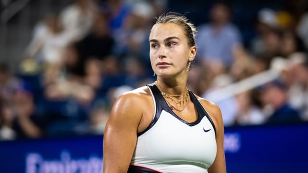 Aryna Sabalenka in action against Cristina Bucsa of Spain in the fourth round on Day 8 of the US Open at USTA Billie Jean King National Tennis Center on August 31, 2025 in New York City.