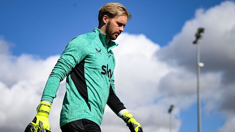 Caoimhín Kelleher training in Dublin with the Ireland squad
