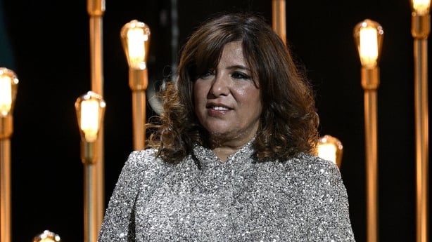 Kaouther Ben Hania onstage at the Cesar Film Awards