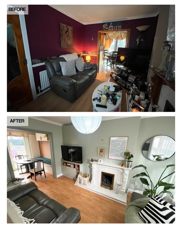 Before and After photos of a home makeover
