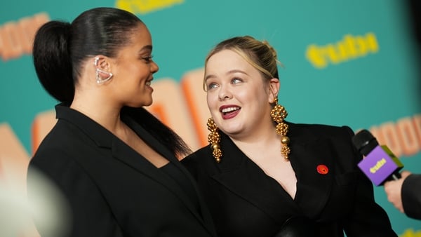 Lydia West and Nicola Coughlan at the Big Mood New York premiere, held at The Whitby Hotel on 4 April, 2024 in New York City
