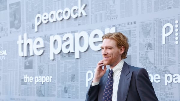 Domhnall Gleeson attends Universal Television's The Paper series premiere at Harmony Gold on 27 August, 2025 in Los Angeles, California
