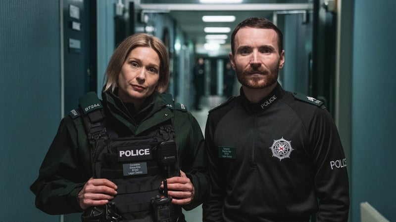 Grace Ellis, played by Siân Brooke, and Stevie Neill, played by Martin McCann, in season three of Blue Lights Photos: BBC/Two Cities Television