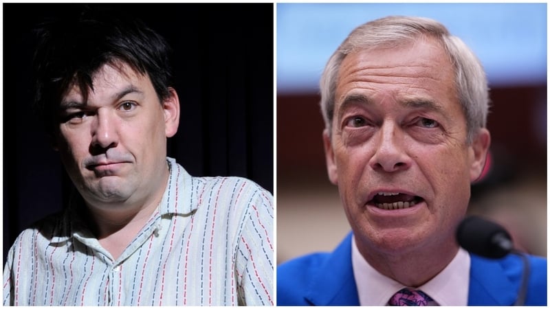 Nigel Farage, right, raised the case of Graham Linehan's arrest at a US House committee hearing