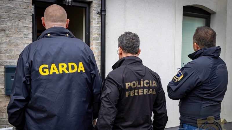 Four locations were searched in Dublin city centre this morning, in conjunction with simultaneous searches taking place in Brazil