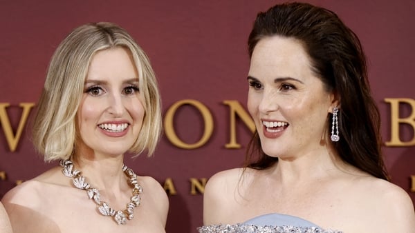 Laura Carmichael and Michelle Dockery attend the Downton Abbey: The Grand Finale world premiere at Odeon Luxe Leicester Square on 3 September, 2025 in London