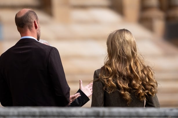 A rearview photo of Kate Middleton and Prince William