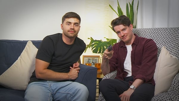 Jake, Calum pose for a promotional photo for Gogglebox