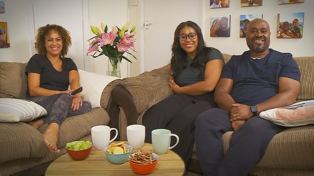 Sarah, Cheé, Andre pose for a promotional photo for Gogglebox