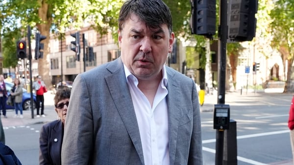 Father Ted co-creator Graham Linehan is pictured arriving at Westminster Magistrates' Court in London