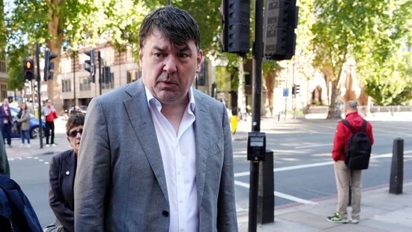 Father Ted co-creator Graham Linehan is pictured arriving at Westminster Magistrates' Court in London