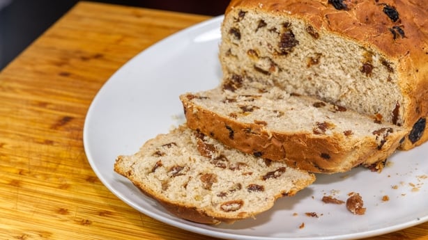 close up photo of an irish barmbrack