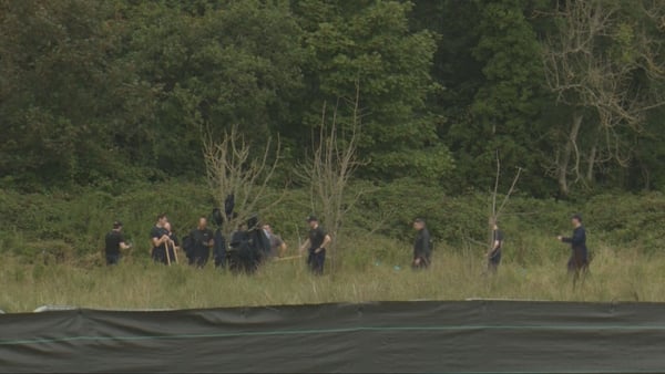 A view of those involved in the search for a missing boy in a field in Donabate