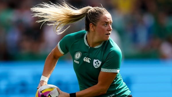 24 August 2025; Stacey Flood of Ireland during the Women's Rugby World Cup 2025 Pool C match between Ireland and Japan at Franklin's Gardens in Northampton, England. Photo by Harry Murphy/Sportsfile