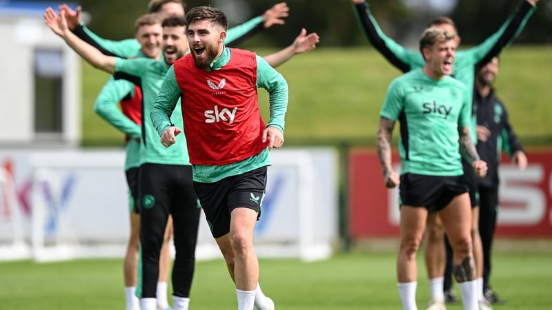 The Ireland players in high spirits coming into the opening game against Hungary