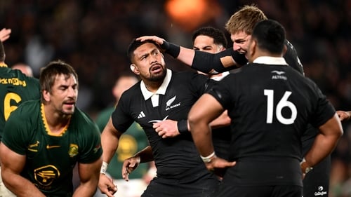 Ardie Savea of New Zealand celebrates