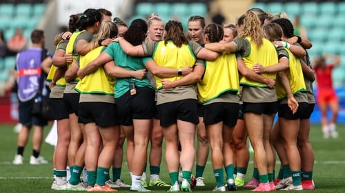 Ireland players huddle before the against Spain last week