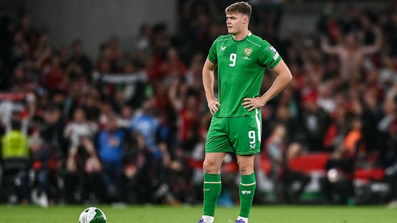 Evan Ferguson leads the line for Ireland