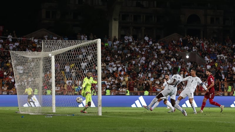 Cristiano Ronaldo on the mark against Armenia