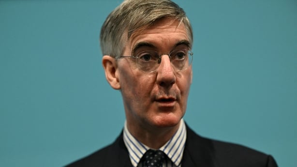 Former Conservative Party leader of the House of Commons, Jacob Rees-Mogg speaks on the second and final day of the Reform UK party conference