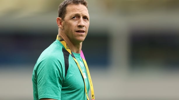 7 September 2025; Ireland head coach Scott Bemand before the Women's Rugby World Cup 2025 Pool C match between New Zealand and Ireland at Brighton and Hove Community Stadium in Falmer, England. Photo by Harry Murphy/Sportsfile