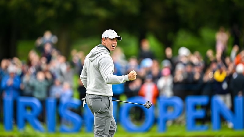 Rory McIlroy celebrates victory at the K Club