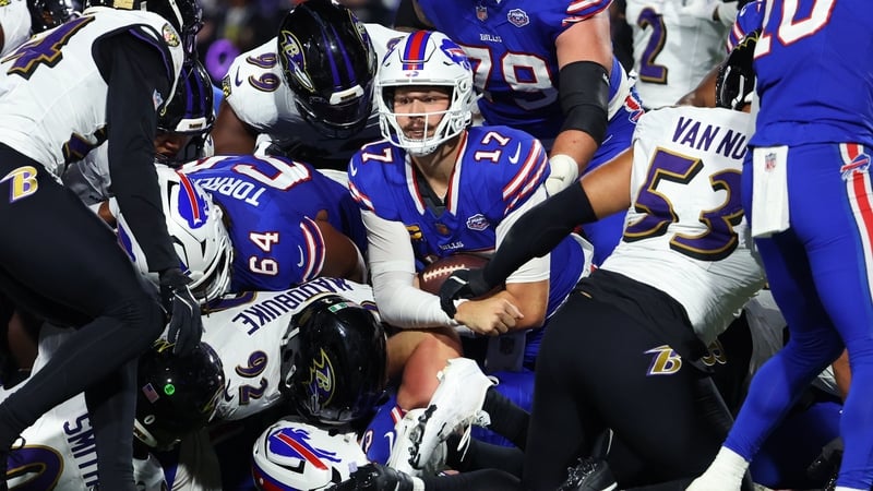 Buffalo's Josh Allen after running a first down against Baltimore
