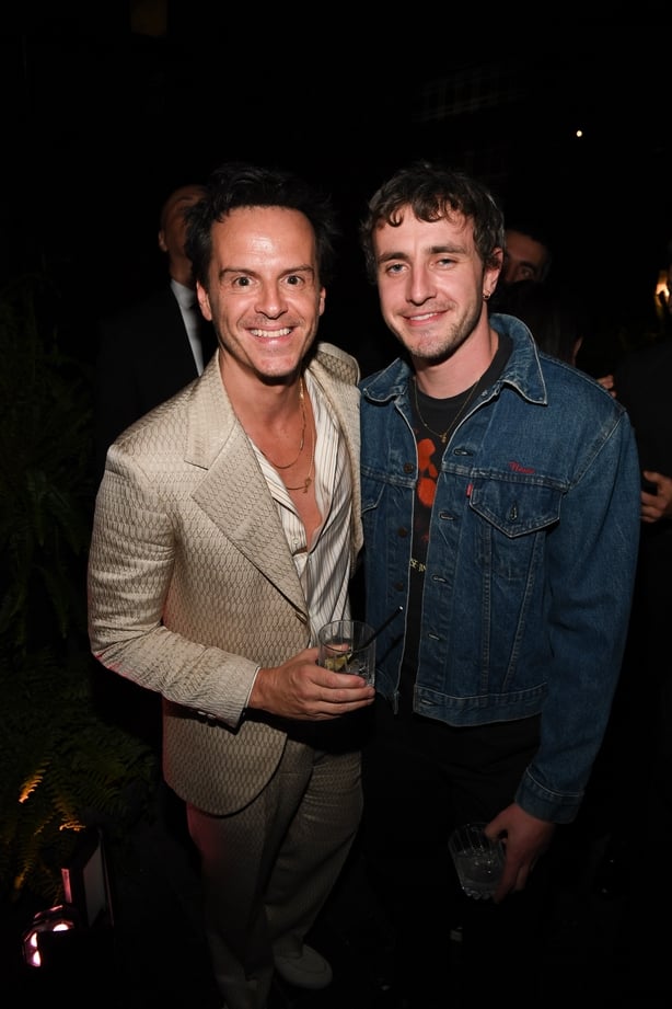 TORONTO, ONTARIO - SEPTEMBER 06: Andrew Scott and Paul Mescal attend Gucci's celebration of Romain Gavras' Sacrifice during the 2025 Toronto International Film Festival on September 06, 2025 in Toronto, Ontario. (Photo by Sonia Recchia/Getty Images for Gucci)