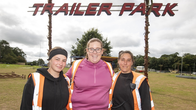 Gabriela Varsta, Aisling Ryan, Cristina Canta at Electric Picnic clean up.