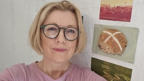 Artist Kaye Maahs pictured in her studio