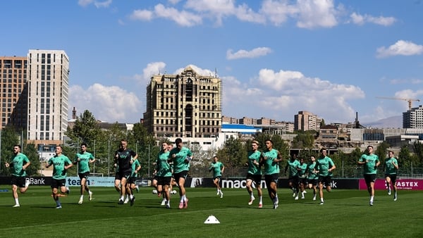 8 September 2025; Players during a Republic of Ireland training session at the AFF Technical Center Academy in Yerevan, Armenia. Photo by Stephen McCarthy/Sportsfile