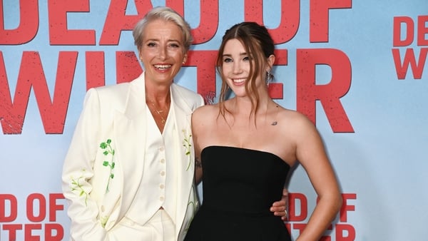 Emma Thompson and Gaia Wise smiles as they pose for a picture on the red carpet