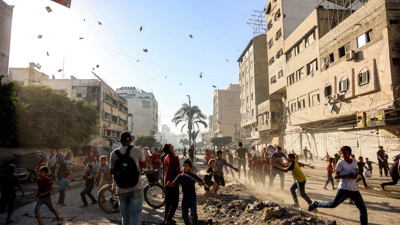 Leaflets have been dropped in Gaza City by the Israeli military, urging residents to evacuate south to al-Mawasi