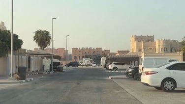 Damaged building seen in Doha after Israel launches attack in Qatar