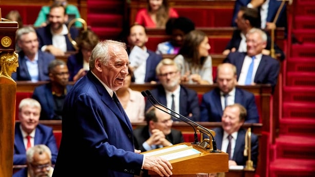 Francois Bayrou delivers his general policy statement during an extraordinary parliamentary session at the National Assembly in Paris, France
