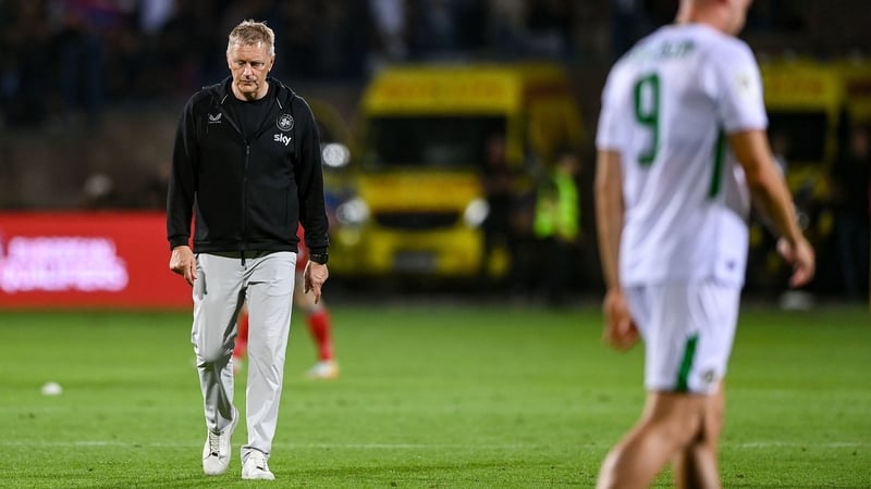 A dejected Heimir Hallgrimsson following the defeat in Yerevan