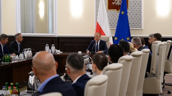 General Wieslaw Kukula, chief of the General Staff of the Polish Armed Forces, arrives for an extraordinary government cabinet meeting following violations of Polish airspace during a Russian attack on Ukraine in Warsaw, Poland