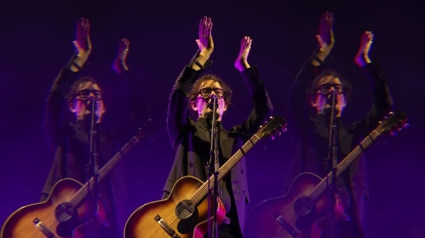 INCHEON, SOUTH KOREA - AUGUST 02: (EDITOR'S NOTE: Image has been taken using a special effects filter.) Jarvis Cocker of British rock band Pulp performs during Incheon Pentaport Music Festival 2025 at Songdo Moonlight Festival Park on August 02, 2025 in Incheon, South Korea. (Photo by Justin Shin/Ge