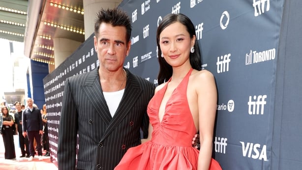  Colin Farrell and Fala Chen attend the premiere of "Ballad of a Small Player" during the 2025 Toronto International Film Festival 