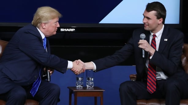 Charlie Kirk and Donald Trump pictured in Washington DC in March 2018