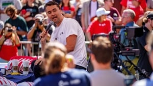 The Charlie Kirk murder and divisive political fallout in the US show image
