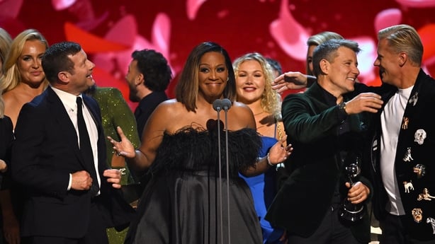 LONDON, ENGLAND - SEPTEMBER 10: (EXCLUSIVE COVERAGE) Dermot O'Leary, Alison Hammond, Dr Zoe Williams, Cat Deeley, Ben Shephard and Dr Scott Miller accept the 'Daytime' Award for 'This Morning' during the NTA's 2025 at The O2 Arena on September 10, 2025 in London, England. (Photo by Jeff Spicer/Getty